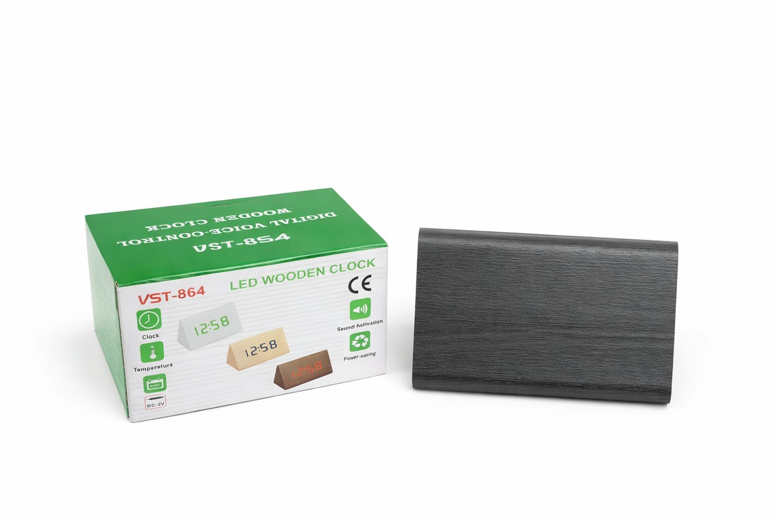 LED Holz Tischuhr – Digitale Uhr mit Temperatur & Wecker